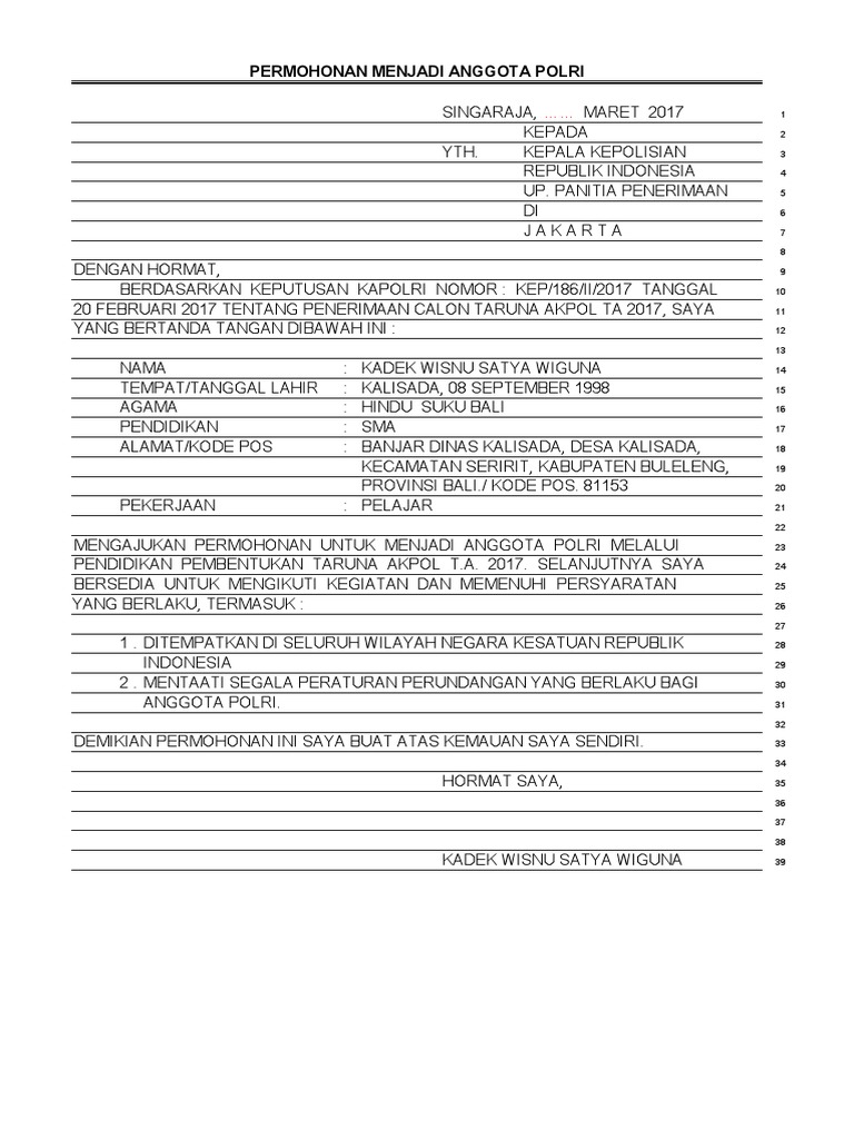 Surat Permohonan