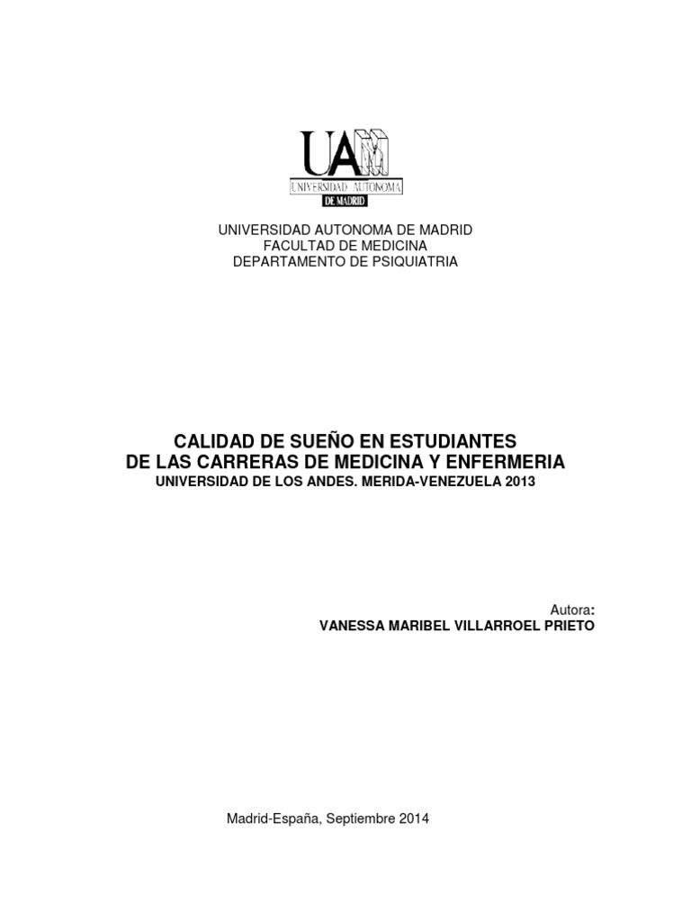 Calidad de Sueño en Estudiantes | PDF | Dormir | Fumar tabaco