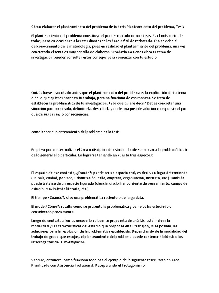 Cómo Elaborar El Planteamiento Del Problema de Tu Tesis