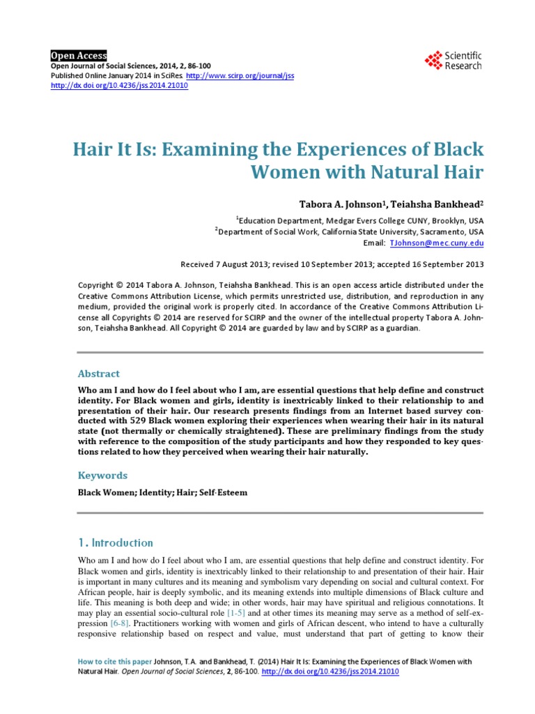 Hair It Is Examining The Experiences Of Black Women With Natural Hair Afro Hair