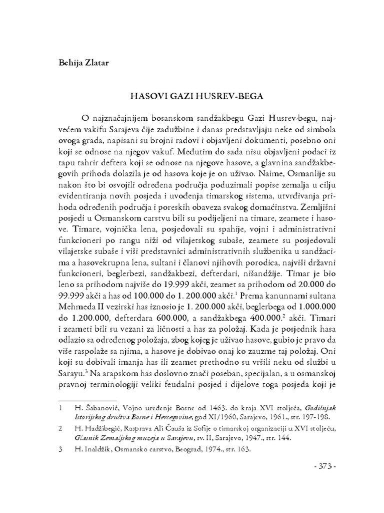 Hasovi Gazi Husrev-Bega 1540 | PDF