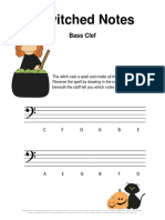 Halloween Music Worksheet - Bewitched Bass Clef Notes
