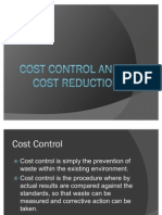 Cost Control and Cost Reduction