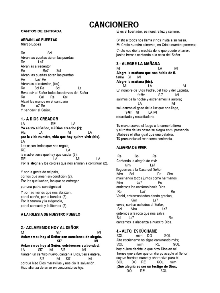 Cancionero MSC Con Acordes | PDF | Cristo (título) | Amor, image size:768x1024