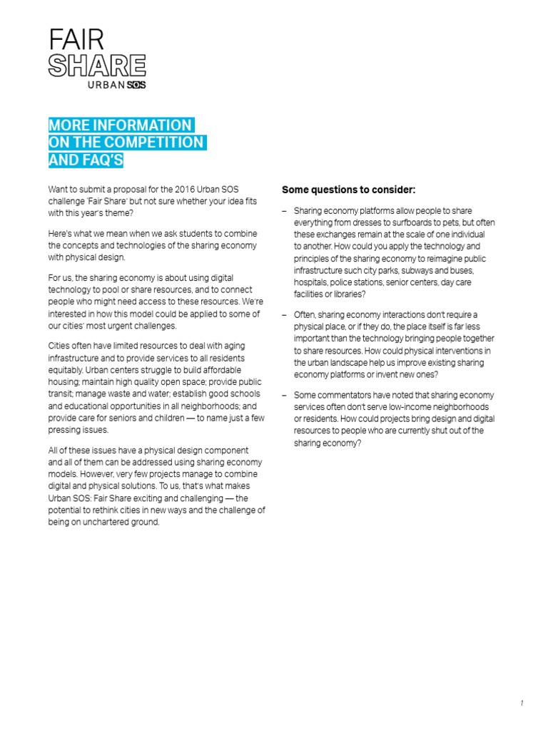 More Information On The Competition and Faq'S Some Questions To Consider PDF Sharing