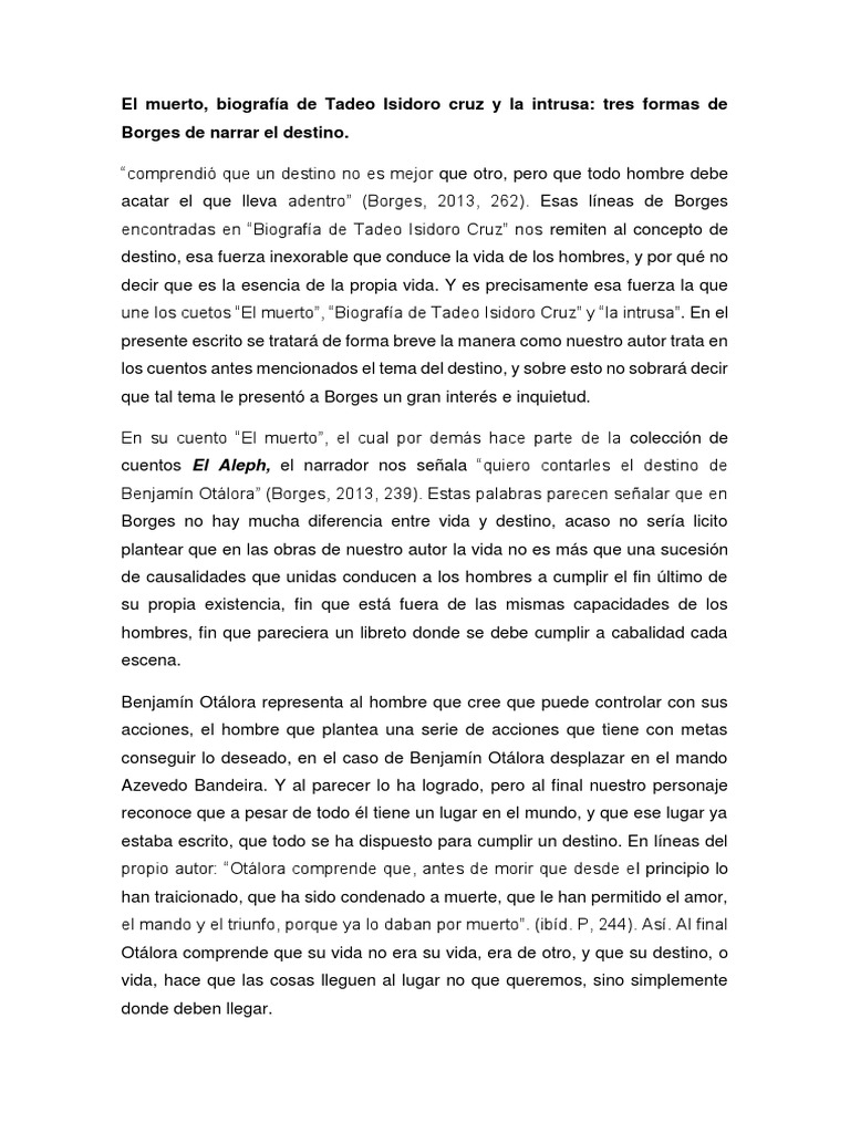 Borges Biografia De Tadeo Isidoro Cruz Pdf