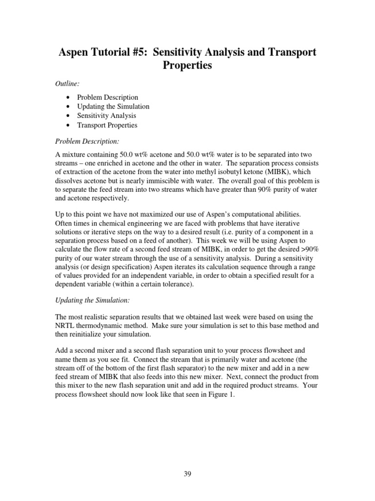 Aspen Tutorial Unit 5 PDF | PDF