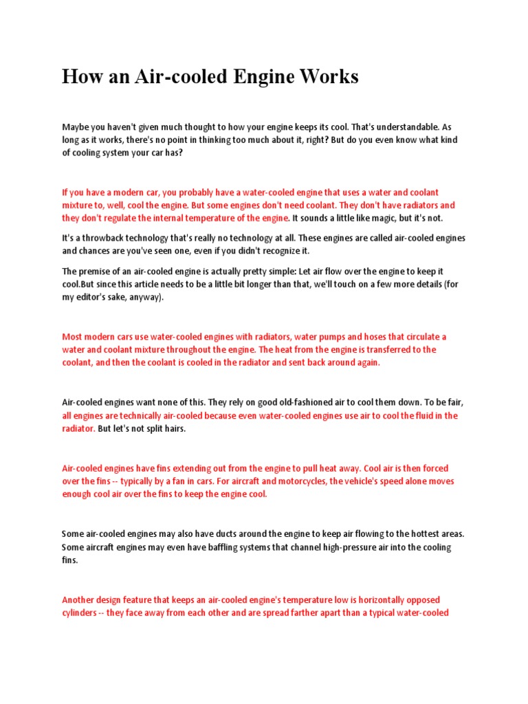 How An AirCooled Engine Works PDF