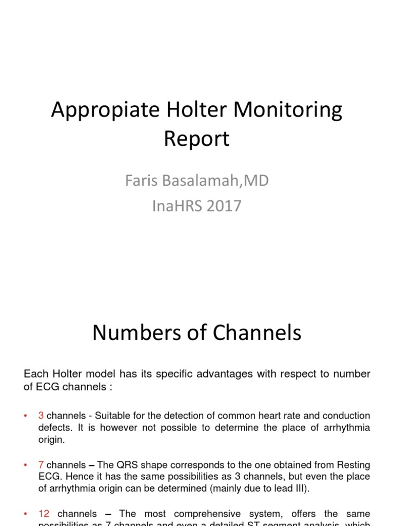7. Appropiate Holter Monitoring Report Cardiac Arrhythmia Electrocardiography