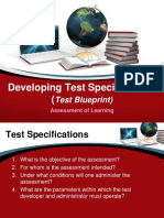 Developing Test Specifications (