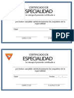 Certificado de Especialidad