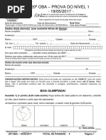 Prova Nivel 1 Da XX OBA 2017