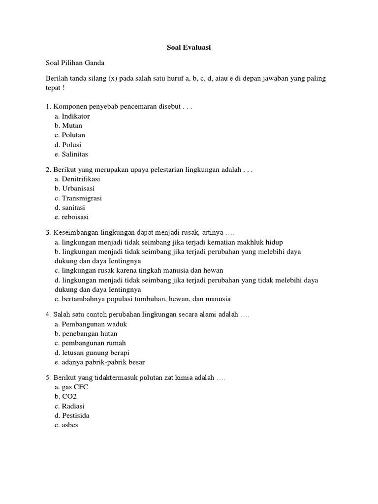 Soal Evaluasi Pdf