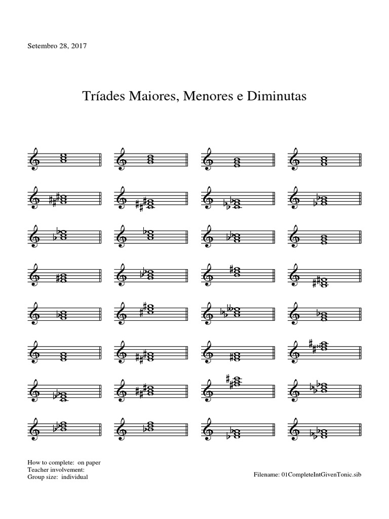 Exercices Triades PDF Elements Of Music Music Theory