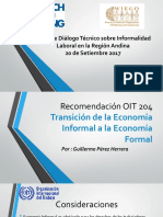 La Recomendación 204 OIT Transición de La Economía Informal A La Economía Formal