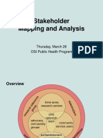 Stakeholder Mapping and Analysis: Thursday, March 26 OSI Public Health Program