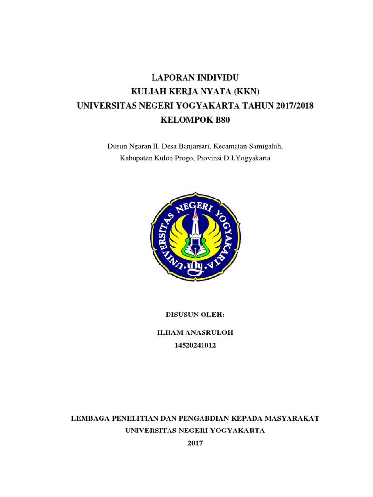Laporan Individu Kkn Kelompok B80 Uny 2017