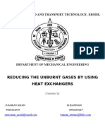 Reducing The Unburnt Gases by Using Heat Exchangers: Institute of Road and Transport Technology, Erode