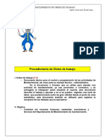 Procedimiento de Orden de Trabajo PDF