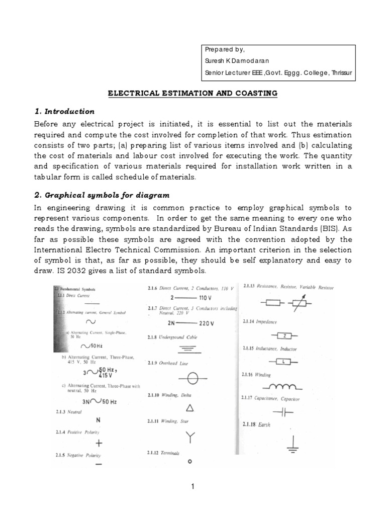 ELECTRICAL ESTIMATION & COSTING.pdf Electrical Wiring Ac Power