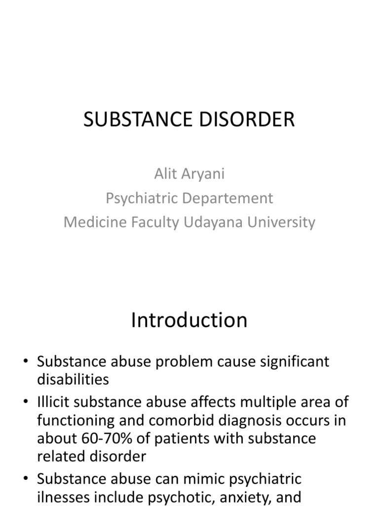 Overview of Substance Use Disorders | PDF | Substance Abuse ...