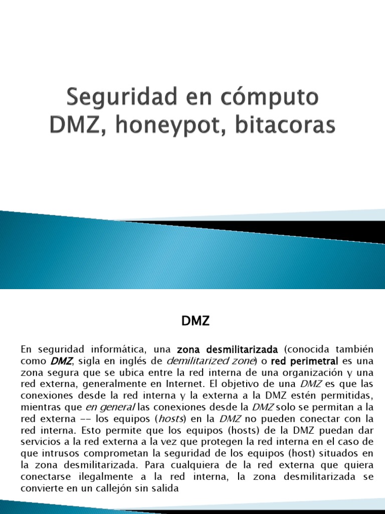 Seguridad en DMZ y su función en redes | PDF | Seguridad de la red ...