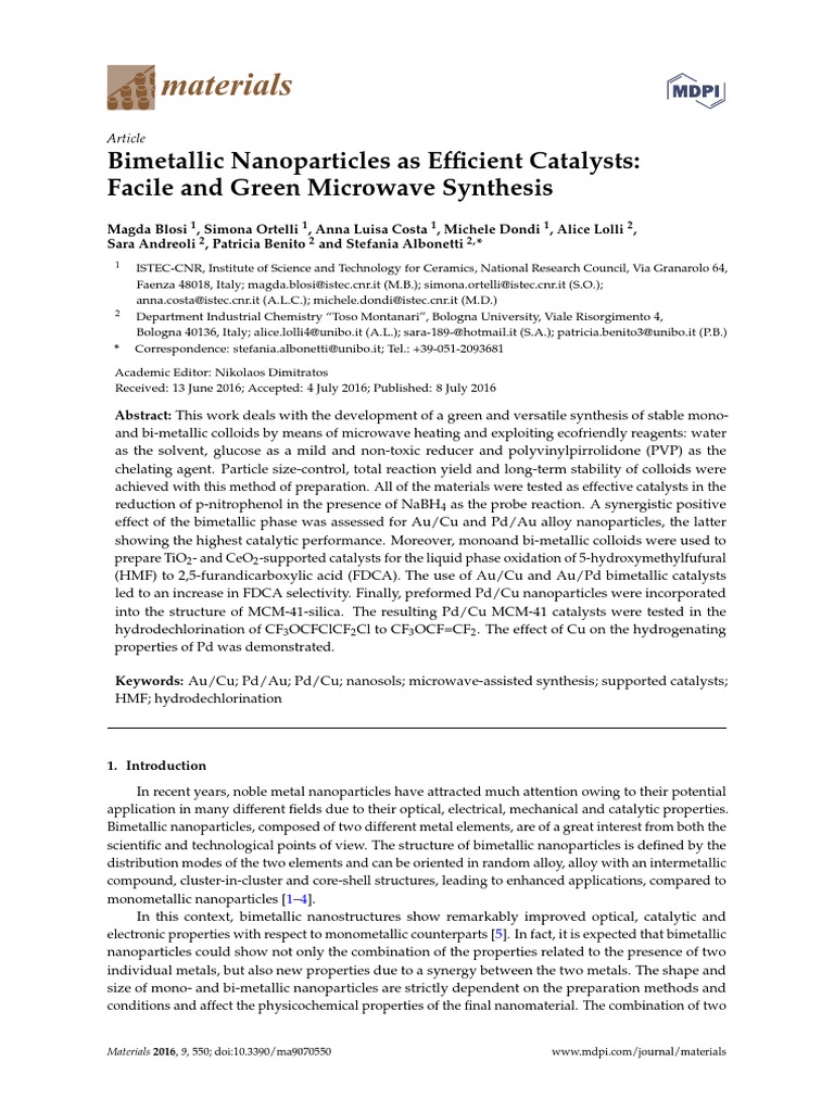 Materials 09 00550 | PDF | Catalysis | Nanoparticle