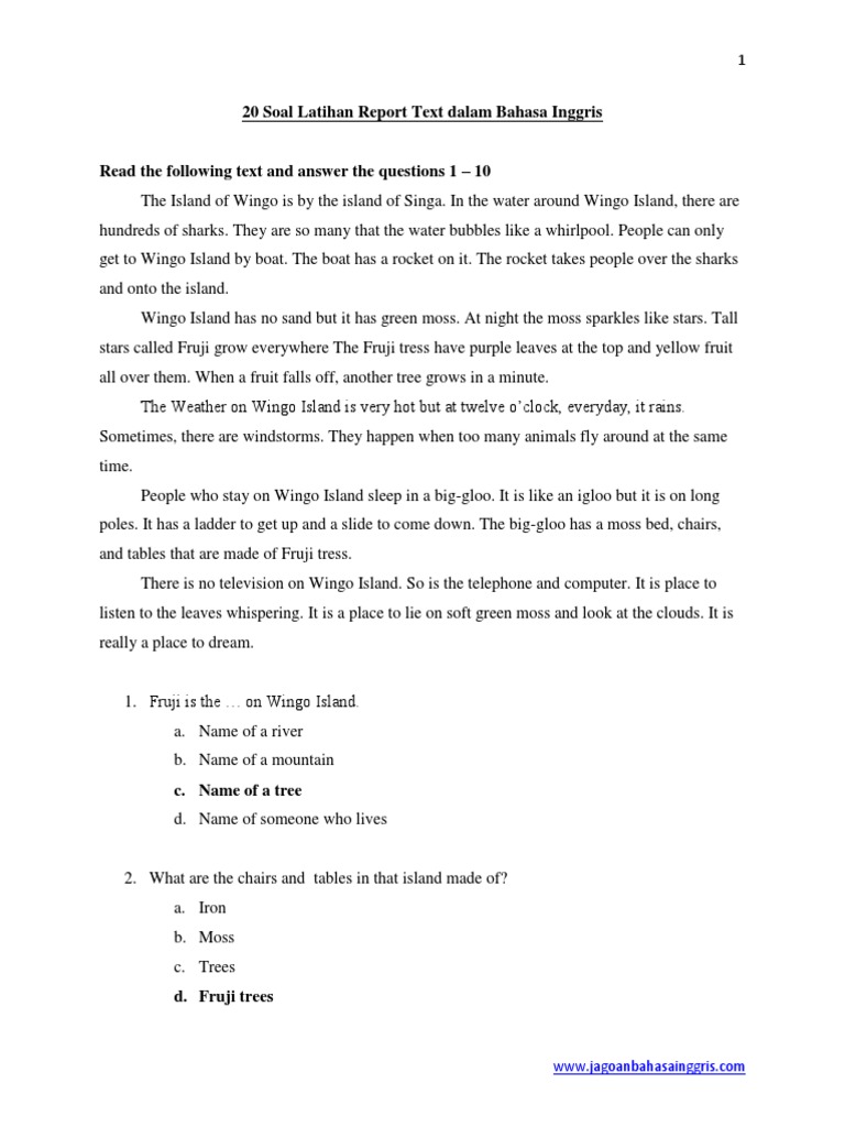 20 Soal Latihan Report Text Dalam Bahasa Inggris Giraffe