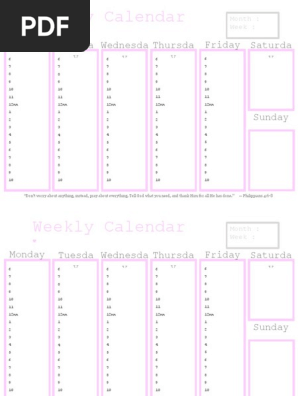 Weekly Calendar