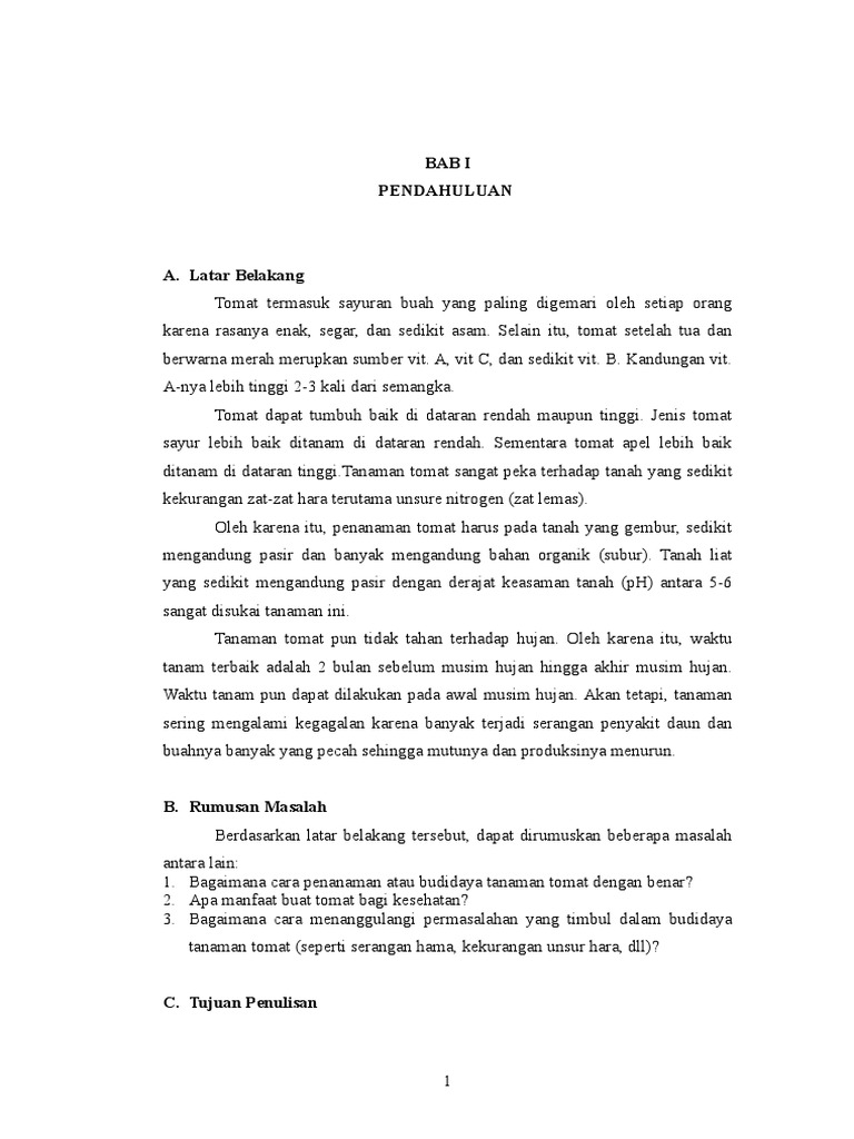 Makalah Budidaya Buah Tomat