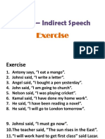 Direct-Indirect Speech Exercise