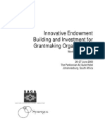 Innovative Endowment Building and Investment For Grantmaking Organisations