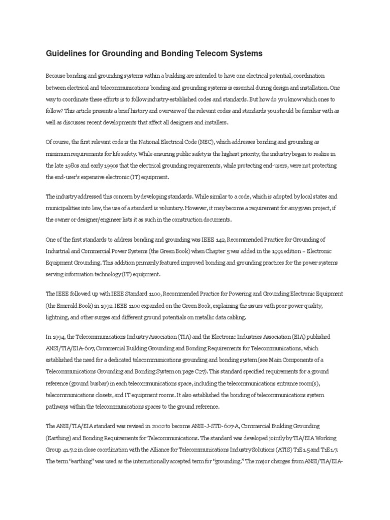 Guidelines for Grounding and Bonding Systems.docx Electrical