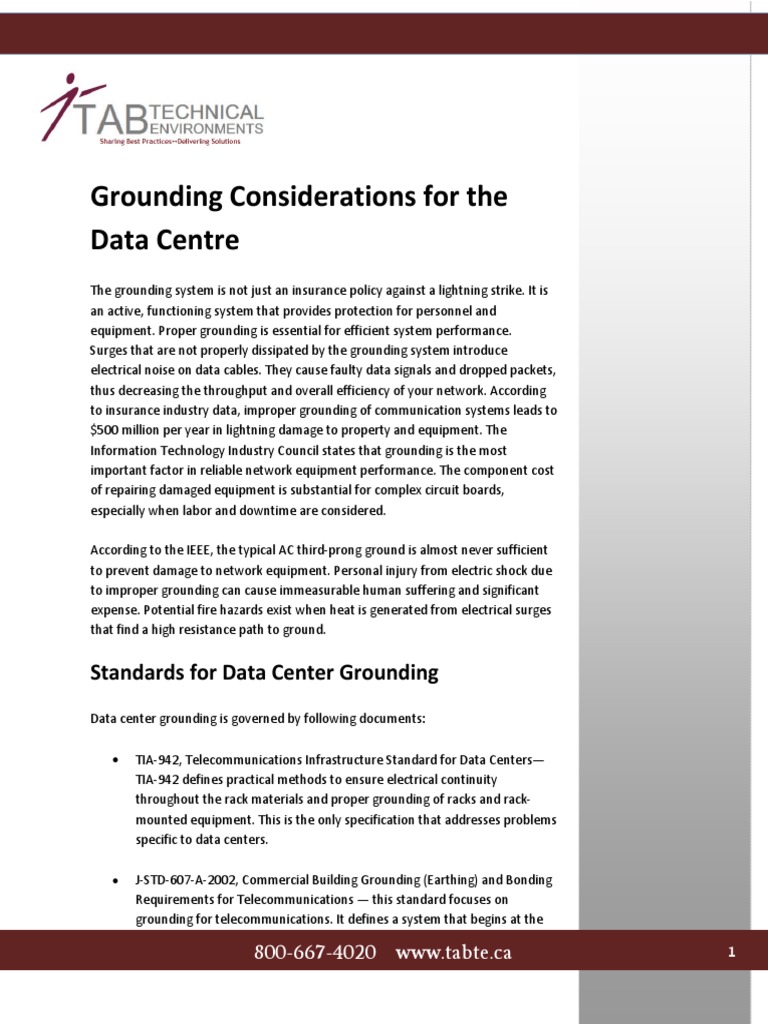 GroundingconsiderationsfortheDataCentre PDF | PDF