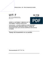 Recomendación UIT-T G.114: Tiempo de transmisión en un sentido