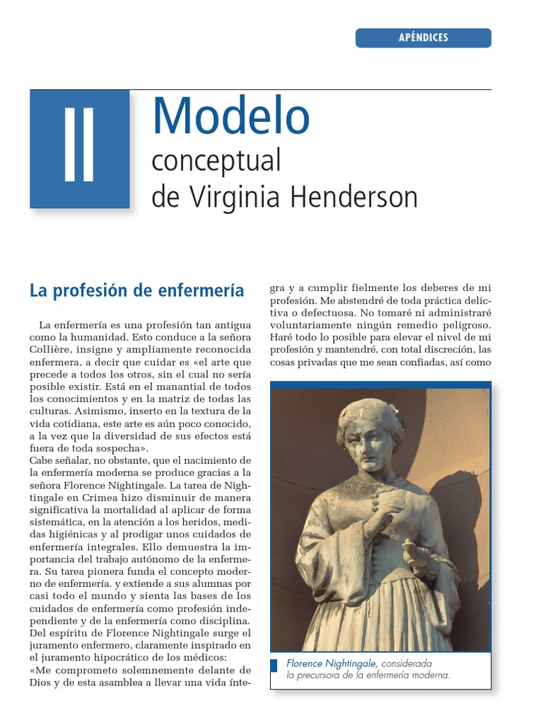 Modelo Conceptual de Virginia Henderson PDF | PDF | Enfermería | Metafísica  de la mente