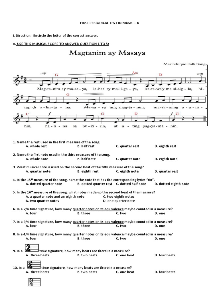 Music Rhythm And Meter Elements Of Music