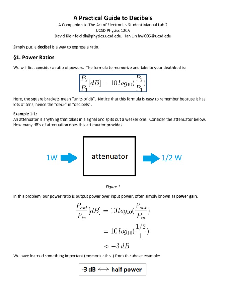 Decibel Calculations in Electronics | PDF