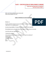 Letter Template - Certification of Employment/Current