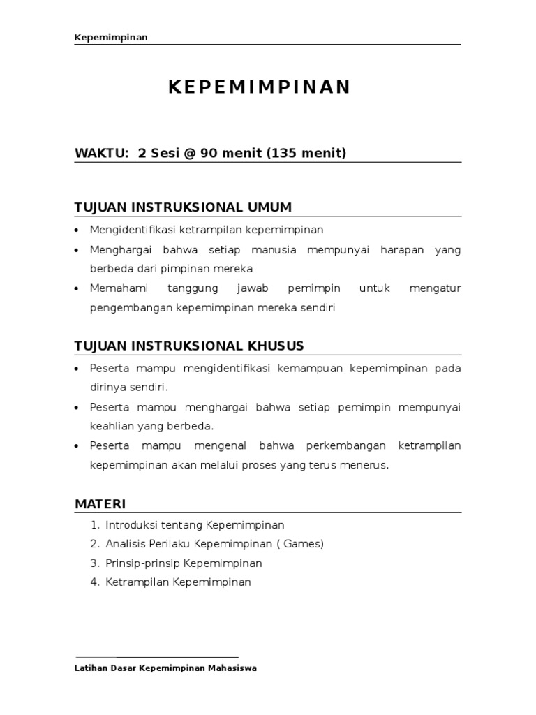 Materi Ldk Kepemimpinan Pdf