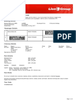 Lion Air Eticket Itinerary / Receipt