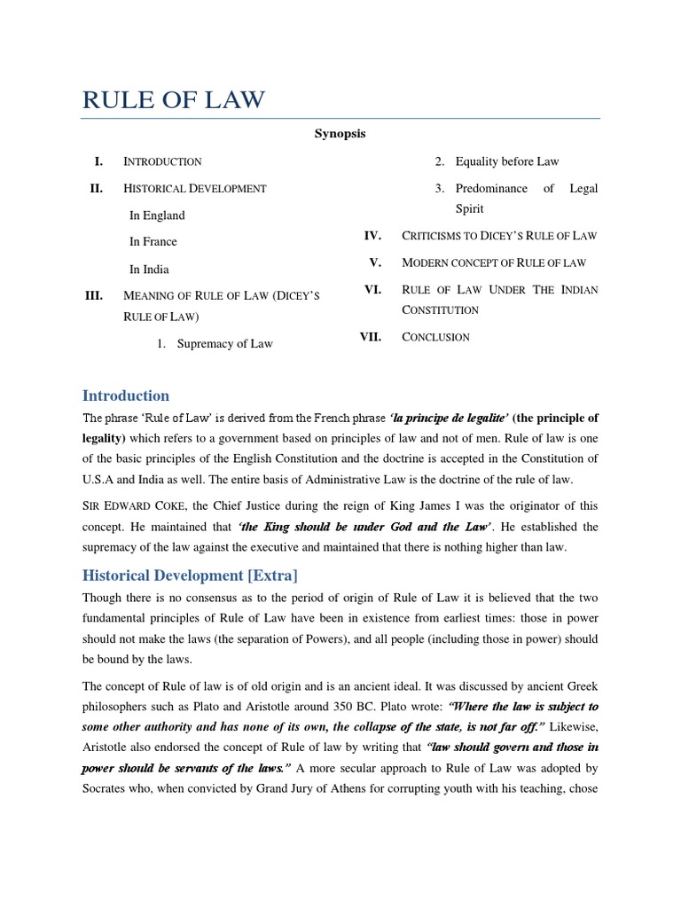 Rule of Law | PDF | Rule Of Law | Jurisprudence