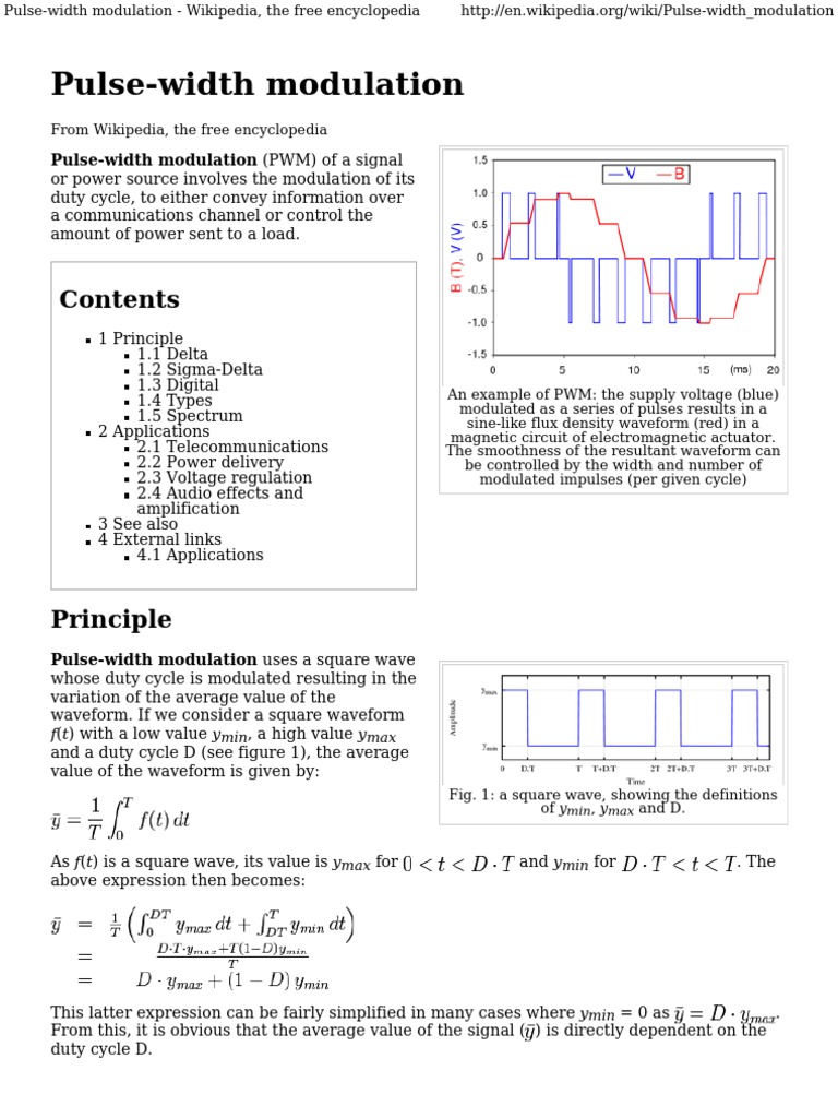 Pulse Width Modulation | PDF | Telecommunications | Signal Processing