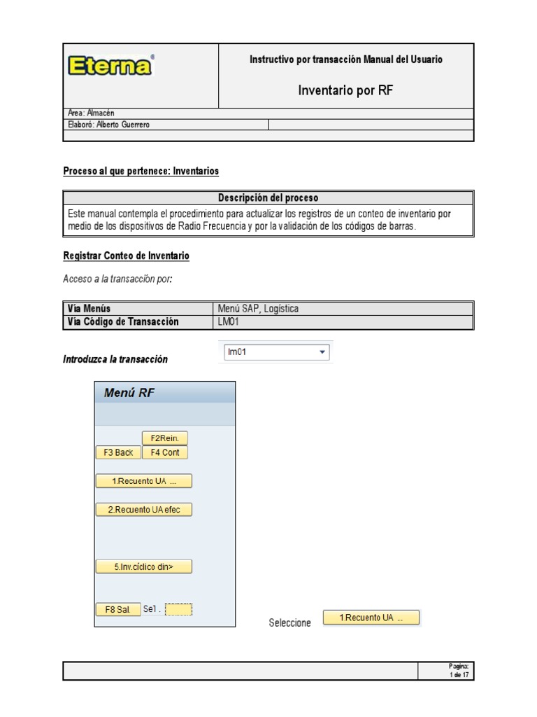 6 Manual Para Inventario RF | Inventario | Informática