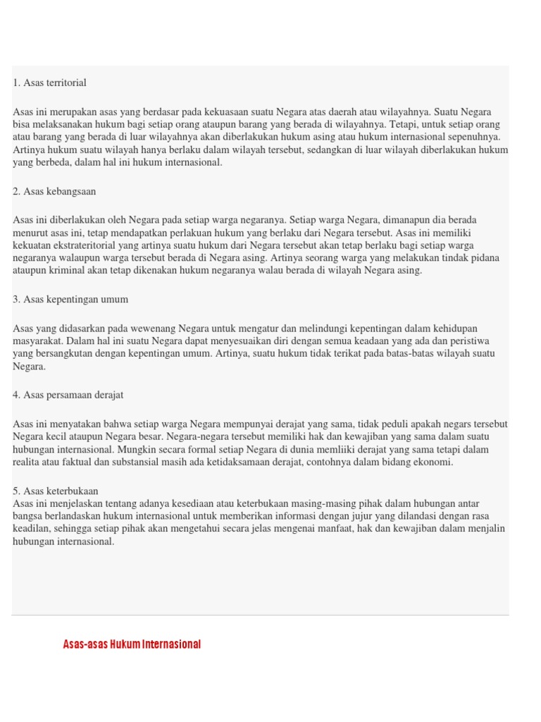 Asas Asas Internasional