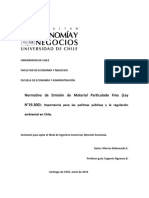 Normativa de Emisión de Material Particulado Fino (Ley N. 19.300) Importancia P