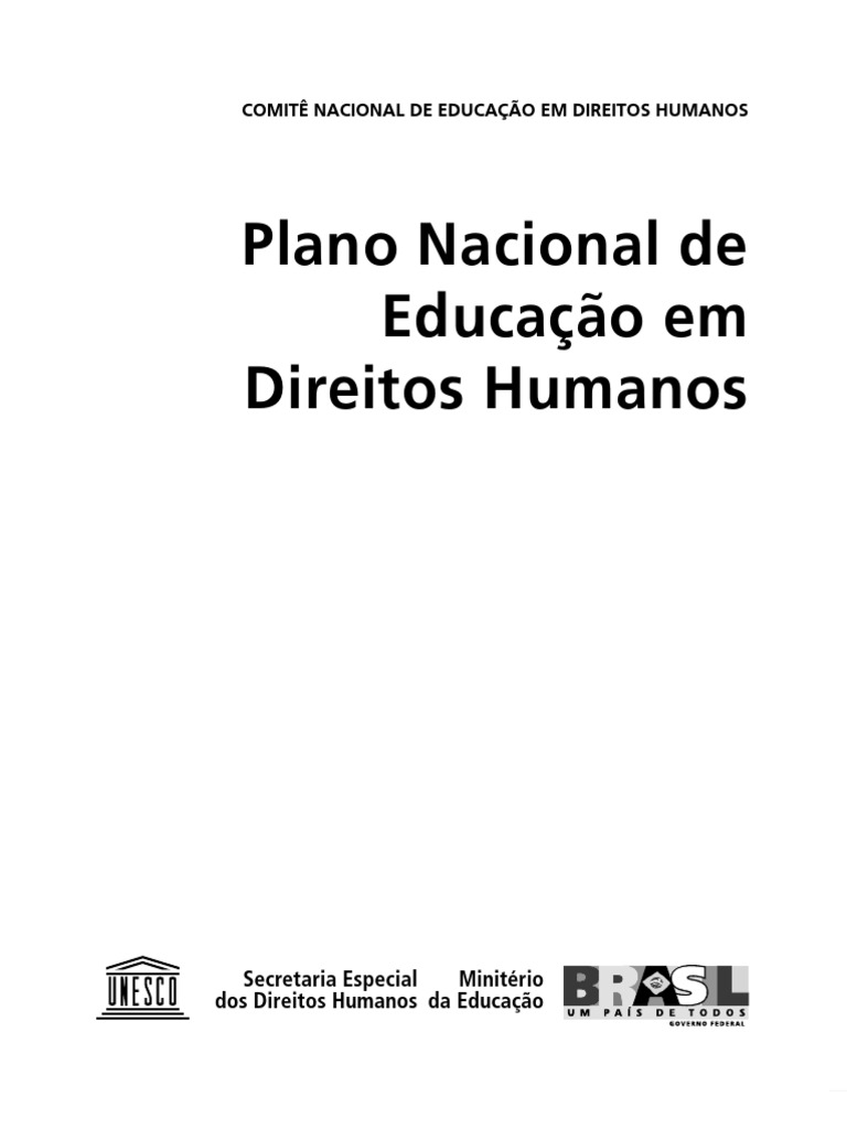 Plano Nacional de Educação em Direitos Humanos - 2007 PDF | PDF ...
