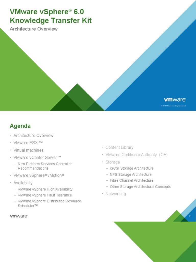 Vmware Vsphere 6 0 Knowledge Transfer Kit Architecture Overview