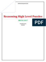 Reasoning High Puzzles For SBI PO 2017 PDF