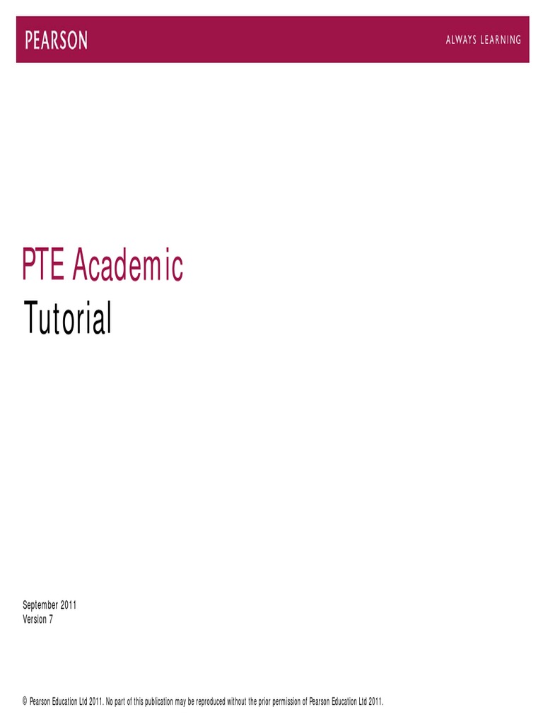 PTE Academic Tutorial PDF | PDF | Language Arts & Discipline